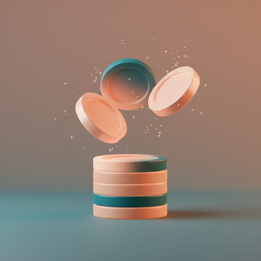 Abstract illustration of a stack of credit tokens